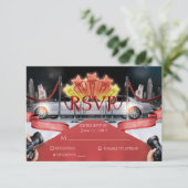 Carte RSVP Carton rouge (Debout devant)