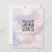 Carte RSVP céleste rose | Etoiles aquarelles (Dos)