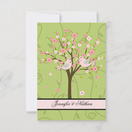 Carte RSVP Cerry Blossom Birds (Devant)