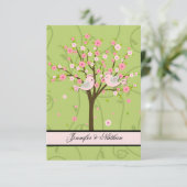 Carte RSVP Cerry Blossom Birds (Debout devant)