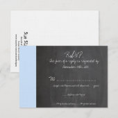Carte RSVP Chalkboard Blue Wedding (Devant / Derrière)