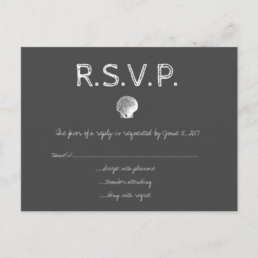 Carte RSVP Chalkboard de la destination de mariage (Devant)