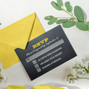 Carte RSVP Chalkboard Gold Bar Mitzvah