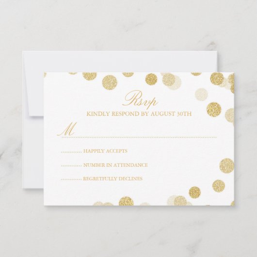 Carte RSVP Chalkboard Gold Parties scintillant (Devant)