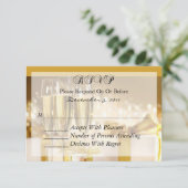 Carte RSVP Champagne et Or (Debout devant)