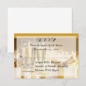 Carte RSVP Champagne et Or (Devant / Derrière)