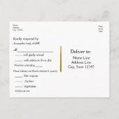 Carte RSVP Charcoal Grey & Gold Floral Wedding (Dos)