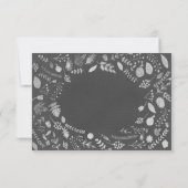 Carte RSVP Charcoal Grey & Silver Floral Wedding (Dos)