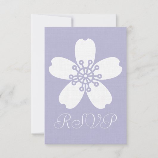 Carte RSVP Charming Sakura en Lavender (Devant)