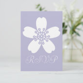 Carte RSVP Charming Sakura en Lavender (Debout devant)