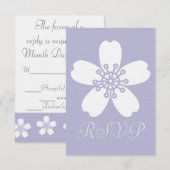 Carte RSVP Charming Sakura en Lavender (Devant / Derrière)
