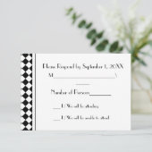 Carte RSVP ChequerBoard (blanc/noir) (Debout devant)