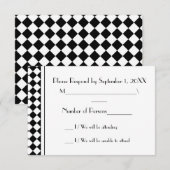 Carte RSVP ChequerBoard (blanc/noir) (Devant / Derrière)