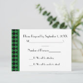 Carte RSVP ChequerBoard (verte/noire) (Debout devant)