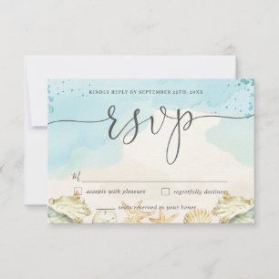 Carte RSVP Chic Beach Destination Wedding