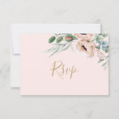 Carte RSVP Chic Blush Floral Mariage (Dos)