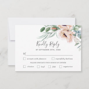 Carte RSVP Chic Blush Floral Mariage