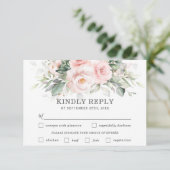 Carte RSVP Chic Blush Floral Mariage (Debout devant)