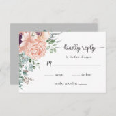 Carte RSVP Chic Blush Floral Wedding (Devant / Derrière)