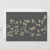 Carte RSVP Chic Élégant Feuilles d'Or (Dos)