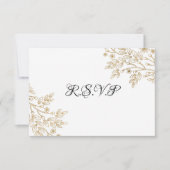 Carte RSVP Chic Gold Foil Floral (Devant)