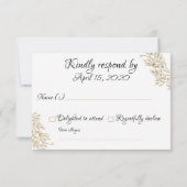 Carte RSVP Chic Gold Foil Floral (Dos)