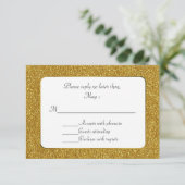 Carte RSVP Chic Gold Parties scintillant Wedding (Debout devant)