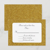 Carte RSVP Chic Gold Parties scintillant Wedding (Devant / Derrière)