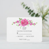 Carte RSVP Chic Mariage Shabby Rose Floral (Debout devant)