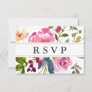 Carte RSVP Chic Rose Fleur sauvage Wedding
