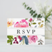 Carte RSVP Chic Rose Fleur sauvage Wedding (Debout devant)