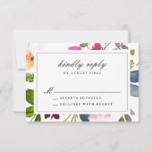 Carte RSVP Chic Rose Fleur sauvage Wedding (Dos)