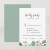 Carte RSVP Choice de Noël Green & Berry Menu (Devant / Derrière)
