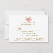 Carte RSVP Choix de la carte RSVP Peach and Pink P (Dos)