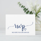Carte RSVP Choix du menu bleu marine (Debout devant)