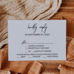 Carte RSVP Choix du menu de calligraphie Whimsical