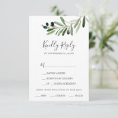 Carte RSVP Choix du menu de la Branche d'olive mod (Debout devant)