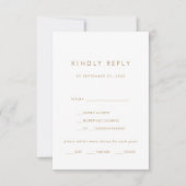 Carte RSVP Choix du menu de typographie or (Devant)