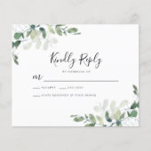 Carte RSVP Choix du menu Eucalyptus BUDGET (Devant)