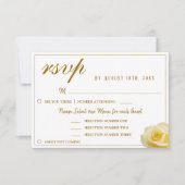 Carte RSVP Choix du menu Mariage Floral Rose Jaune (Devant)