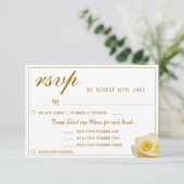 Carte RSVP Choix du menu Mariage Floral Rose Jaune (Debout devant)