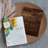 Carte RSVP Choix du menu Tournesol de pays gras