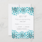 Carte RSVP Chrysanthemum turquoise (Devant)