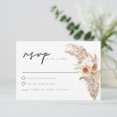 Carte RSVP CIERA Boho Terracotta Florale Pampas (Debout devant)