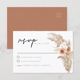Carte RSVP CIERA Boho Terracotta Florale Pampas