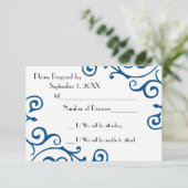 Carte RSVP Cirrus Ivory (bleu) (Debout devant)