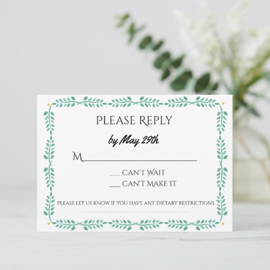 Carte RSVP citron (Debout devant)