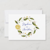Carte RSVP citron bleu Italia (Devant)