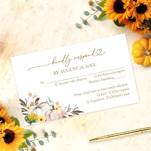 Carte RSVP Citrouille de tournesol Mariage de auto