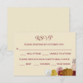 Carte RSVP Citrouille Floral Automne (Devant / Derrière)